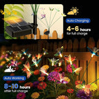 Solar Garden Lights,Swaying Butterfly Lights Outdoor Decorative,4pack Warm White LED Solar Lights for Outside Yard,Lawn,Patio,Pathway Decoration Gardening Gifts