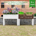 Raised Garden Bed with Detachable Tall Legs Elevated Metal Planter Box for Growing Fresh Herbs Vegetables Flowers Succulents&Other Plants for Outdoor Backyard Patio Deck Balcony White