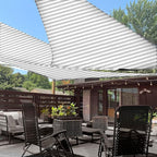 LOVE STORY 10' x 10' x 10' Triangle Grey-White Sun Shade Sail Canopy UV Block for Outdoor Patio Garden Backyard
