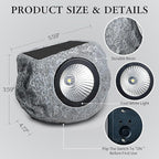 Solar Rock Lights Outdoor 4 Pack, Bright Solar Spotlights Outdoor Waterproof, Wireless LED Rock Lights, Auto On/Off Landscape Spotlights Walkway Solar Lights for Outside Yard Patio Pathway Flowerbed