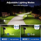 LETMY Solar Spot Lights Outdoor Waterproof with Bigger LED, 4 Pack Auto ON/OFF 135°Adjustable Solar Lights Outdoor, 2-in-1 Wall Lights & 2 Modes Landscape Spotlights for Tree Yard Pathway Garden Decor