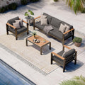 aluminum outdoor patio furniture set with coffee table, main product view