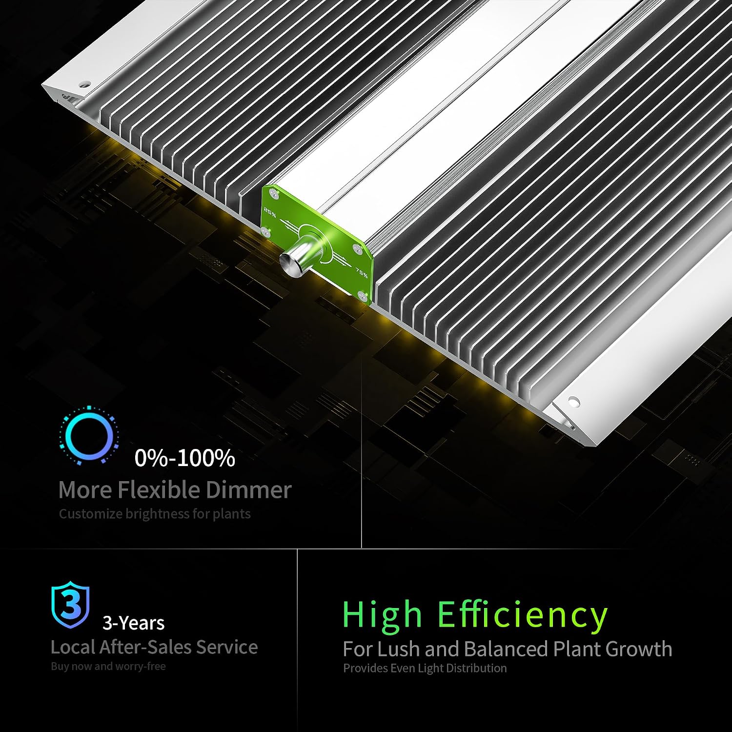 BP1000 Dimmable LED Light, Full Spectrum Plant Lamp for Indoor Seed Starting, Seedlings, Vegetables & Household Plants | BESTVA 100W LED Plants Light for Indoor Plants Growing, Hanging Plants Lamps Fits for Grow Tent, Greenhouse Vegetables