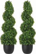 vevor artificial boxwood spiral topiary trees, 3ft tall, main product view