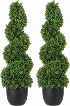 vevor artificial boxwood spiral topiary trees, 3ft tall, main product view
