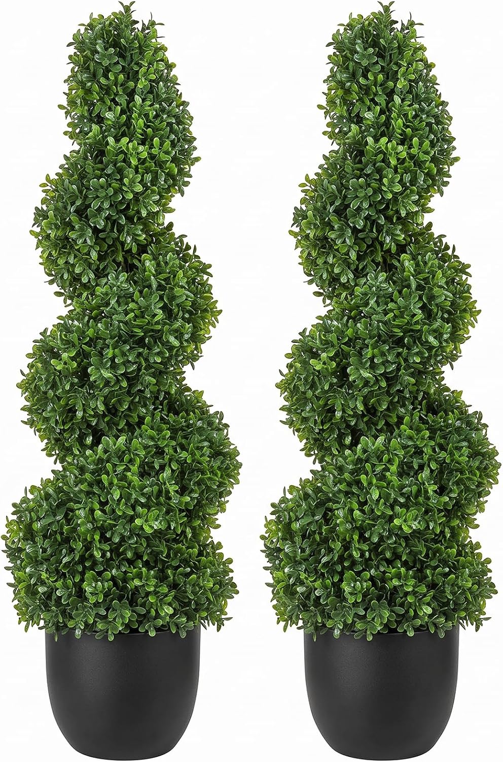 vevor artificial boxwood spiral topiary trees, 3ft tall, main product view