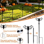 metal halloween fence for outdoor garden, 23.6" halloween, close-up detail
