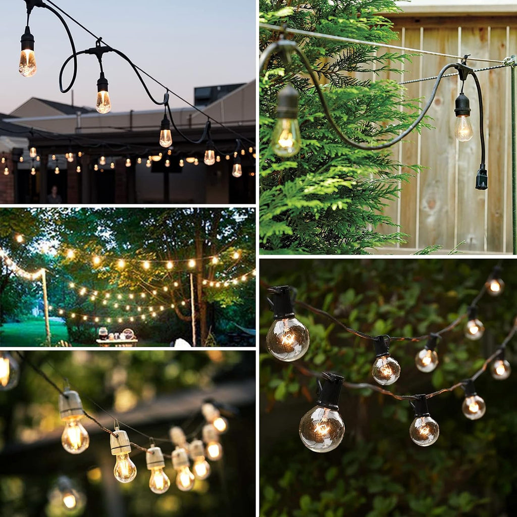 BLIKA String Light Hanging Kits, 400FT Coated Stainless Steel 304 Wire Rope, Outdoor Light Guide Wire, Globe String Light Suspension Kit Included Turnbuckles, Enough Accessories, Use Manual