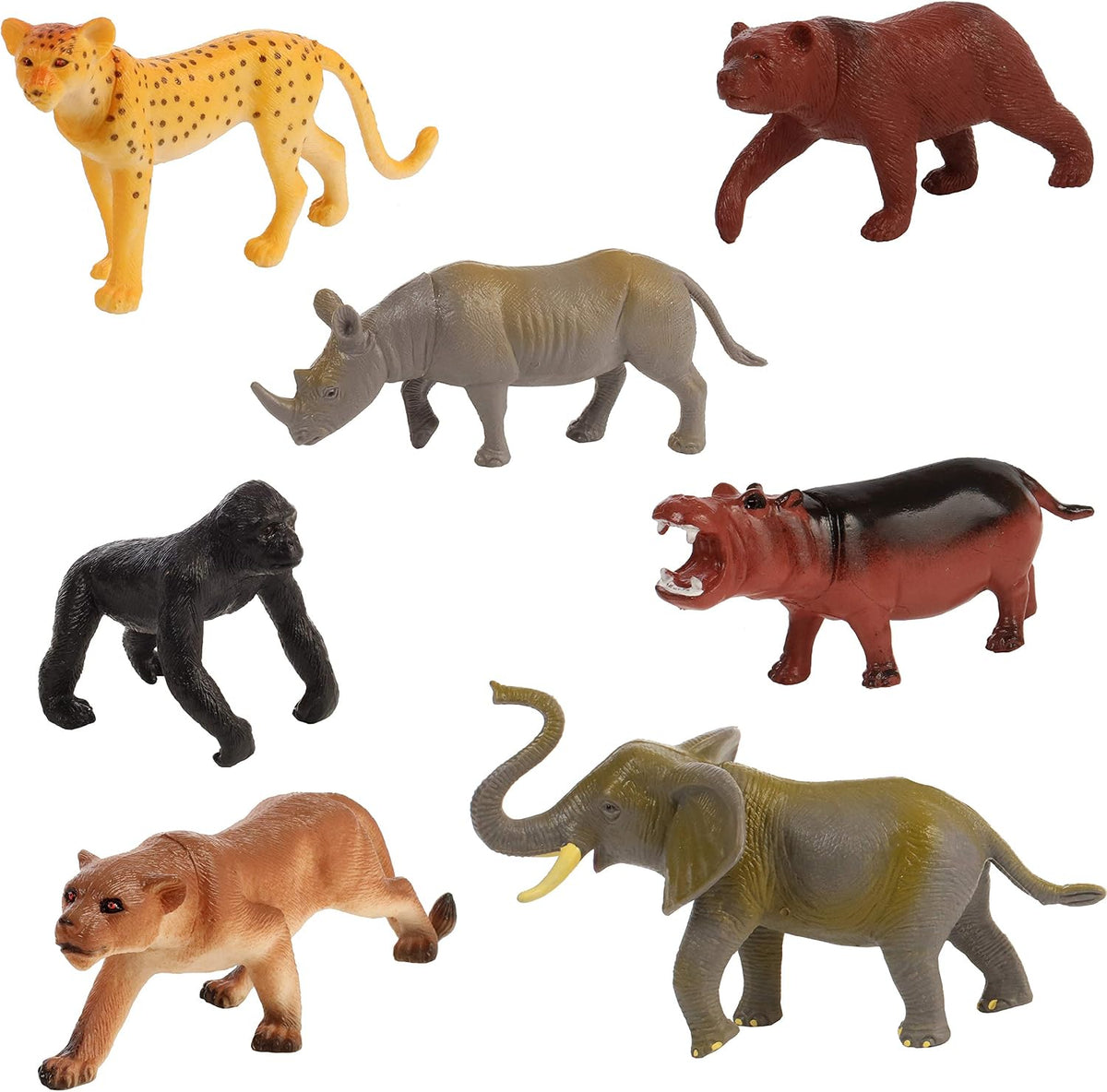 100piece set of animals figures & accessories, front angle view