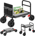 garden seat with 360° brake wheel: 3-in-1 rolling, main product view