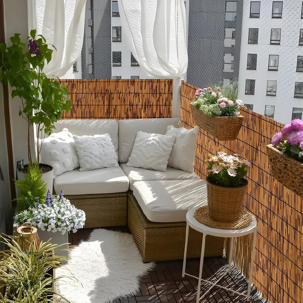 fenrunxu bamboo reed screen fencing,4ft x 16.4ft natural, view 9