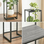 46" Tall Plant Stand Indoor, 3-Tier Modern Plant Shelf, Corner Flower Pot Holder Organizer for Living Room Balcony Patio Garden (Oak Grey)