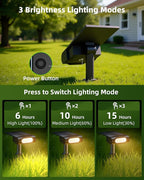 EZVALO Solar Spot Lights Outdoor IP67 Waterproof, Adjustable Solar Landscape Lights, 3 Lighting Modes Solar Spotlights for Outside Yard Garden Plant Trees Pathway Flag (Warm White-4Pack)