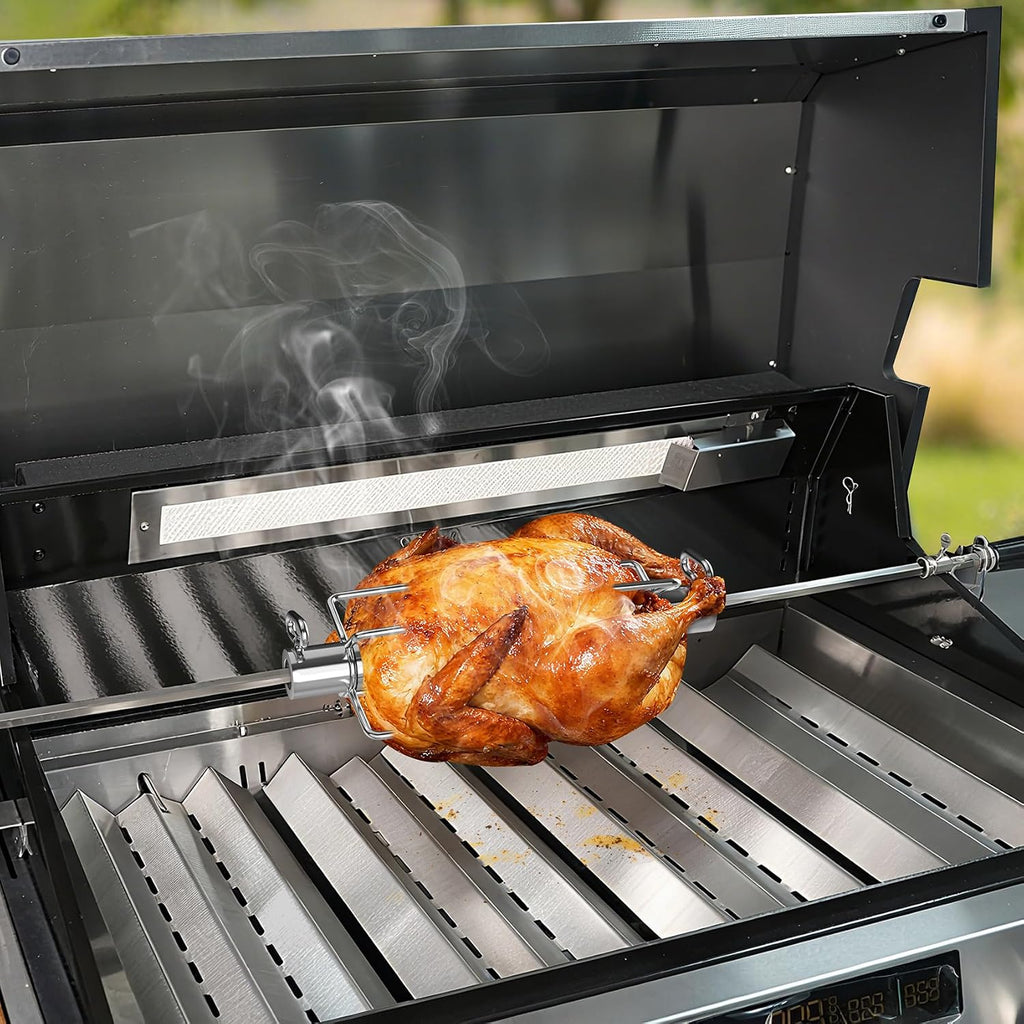 Skyflame Universal 304 Stainless Steel Rotisserie Meat Forks | Fits 1/2-Inch and 3/8-Inch Hexagon Spit Rods, Fits 3/8-Inch and 5/16-Inch Square Spit Rods, Fits 1/2-Inch Round Spit Rods