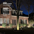 GOODSMANN Low Voltage Landscape Lights Landscape Floodlights Spotlights 3W LED 200 Lumen with Replaceable Bulb 12V AC with Metal Stake Cable Connector 9121-16503-01A