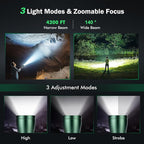 Rechargeable Flashlights High Lumens 990,000L, 3 Modes Super Bright 140° Wider Beam LED Tactical Handheld Flash Light with USB C, Zoomable Beam, IP76 Waterproof