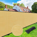 UPGRADE Privacy Screen 4' x 25' Fence Commercial Shade Cover with Brass Grommets Heavy Duty Perfect for Outdoor Back Yard, Sand, Customizable