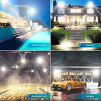 4 Pack 100W LED Flood Light,Super Bright Exterior Security Lights With Plug,IP66 Waterproof Outdoor Flood Light, 11600lm 5000K Daylight White Floodlight for Yard, Garden,Basketball Court, Arena