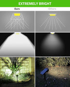 Biling Solar Spot Lights Outdoor, 2-in-1 Solar Landscape Lights 12 LED Bulbs Solar Powered Lights IP67 Waterproof Adjustable Wall Light for Patio Pathway Yard Garden Driveway Pool - White(6 Pack)