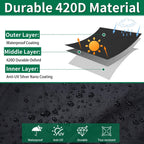 Hammock Covers Waterproof Outdoor 420D for 10-12 ft Stand | 420D Oxford, Fully Taped Seams, 3 Windproof Buckles, 2 Air Vents, Reflective Handle, 1 Elastic Cord, for Patio Garden