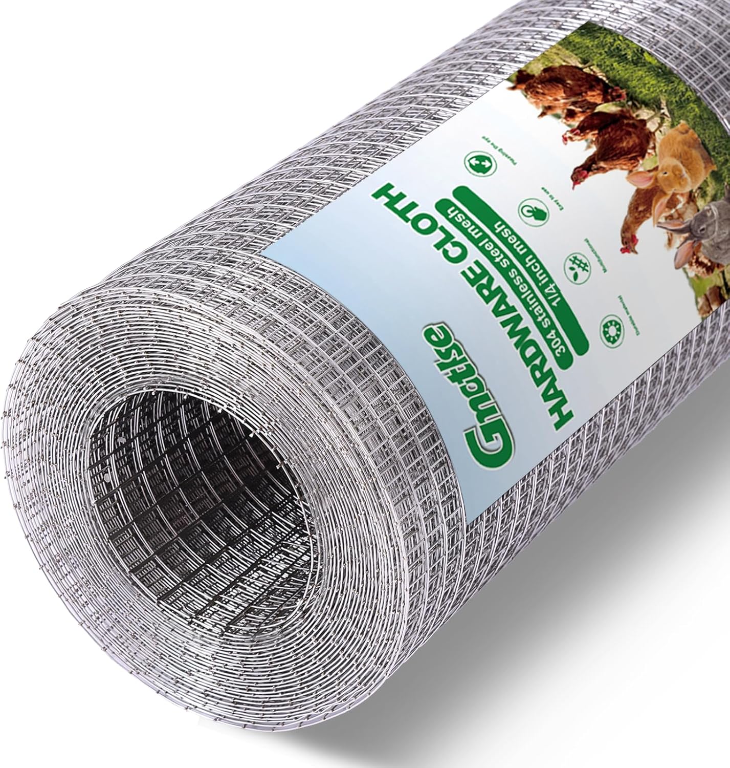 Hardware Cloth 1/4 inch 23 Gauge Small Size 304 Stainless Steel mesh Chicken Welded Wire Fencing Wire Mesh Roll Fencing Garden Fence Squirrel Tunnel Network 8in×10ft
