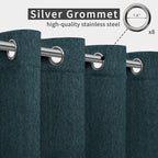 Easy-Going Linen Look Outdoor Curtains Waterproof Windproof Porch Curtains, Soft Thicken Outdoor Privacy Curtains for Patio, Gazebo, Grommet Top and Tab Bottom Drape, 1 Panel, 54x84 inch, Teal
