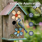 Topadorn Hanging Bird House for Outside, 11" Hand-Painted Wooden Birdhouse | Floral Design, Rustic Outdoor Bird House for Bluebird, Finch, Cardinal & Wren, Garden Patio Yard Decor
