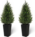 4ft artificial cedar topiary trees 2 pack, realistic, main product view