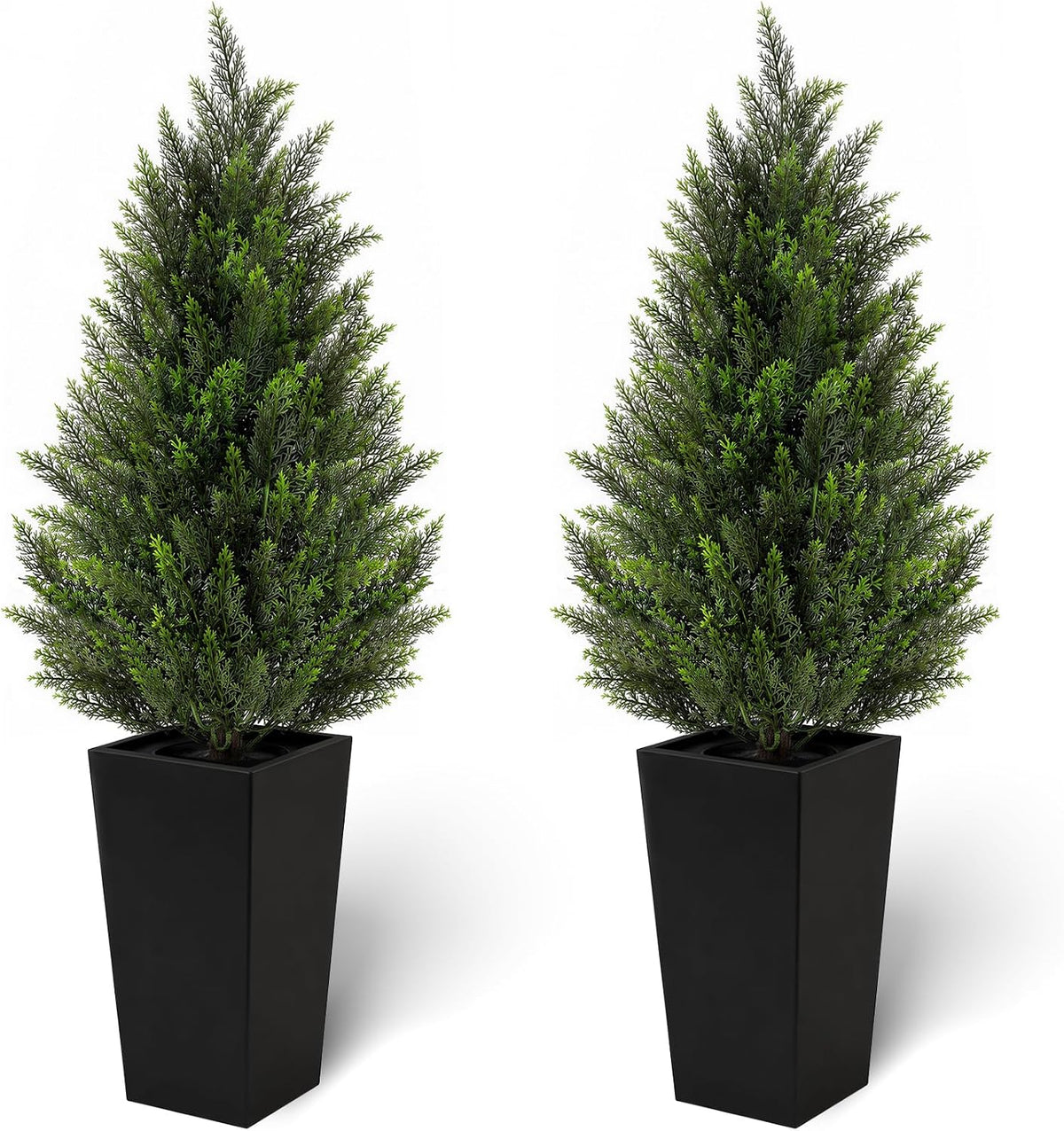 4ft artificial cedar topiary trees 2 pack, realistic, main product view