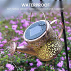 Solar Lights Outdoor Decorative, Metal Solar Watering Can Lights Waterproof, Small Hanging Gardening Decor for Yard Outside Patio Lawn, Mother’s Day Gifts, Birthday Gifts for Mom Grandma(Colorful)