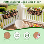 Halatool 2 Pack 30 Inch Window Box Liners Pre-Formed Trough Coconut Liner Natural Coco Fiber Liners for Planters Wall Hanging Basket Flower Pot Fence Railing