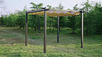 VEVOR 10'x10' Outdoor Retractable Pergola with Canopy, Aluminum Pergola with Retractable Canopy, Modern Style, Sun Shade for Patios, Gardens, Decks, Backyards (Beige)
