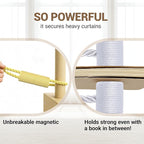 Hion Magnetic Curtain Tiebacks Golden 4 Pack, Curtain Tiebacks Buckles Holdbacks Holders Hooks Clip for Home Bedroom Office Decorative Thick or Thin Curtain