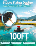 1HP Floating Pond Fountain Aerator, 15000GPH, 110V, Red | 304 Stainless Steel, Smart LCD Timer, Anti-Drift Base, 100 FT Copper Cord, Dual Fountain Nozzles
