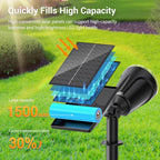 Solar Spot Lights Outdoor Cool White, 1000LM Big Adjustable Solar Lights Outdoor Waterproof, 2-in-1 Bright Solar Powered Spotlights Landscape Lighting for Garden, Yard, Pathway, Tree, Flag