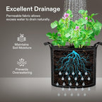 VIVOSUN 5-Pack 20 Gallon Plant Grow Bags, Heavy Duty Thickened Nonwoven Fabric Pots with Handles