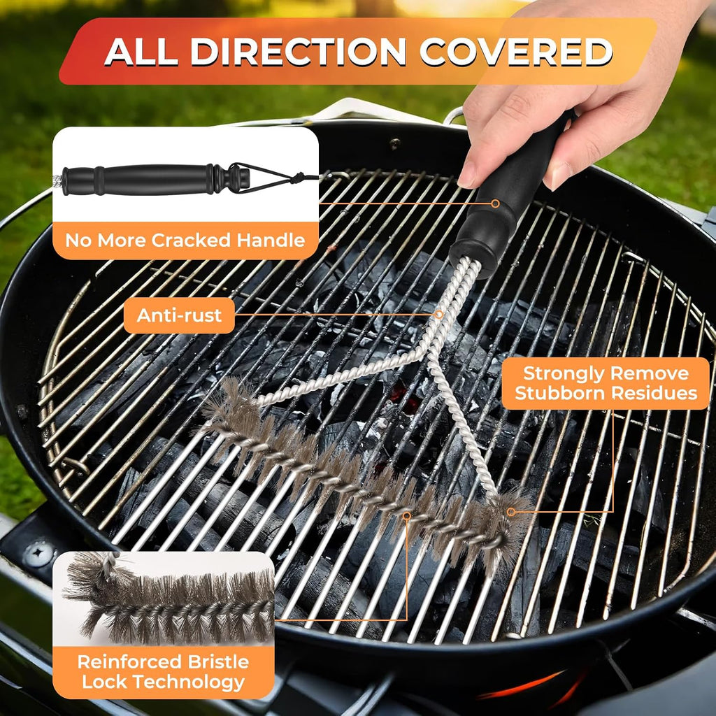 Griddle Cleaning Kit for Blackstone, Flat Top Grill Accessories Cleaner Tool Set Grill Stone, Griddle Scraper, Scouring Pad and Handles, Multifunctional Griddle Accessories Easy to Remove Stain