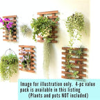 ShopLaLa Wall Planter for Climbing Plants Outdoor - Wooden Hanging Living Vertical Garden Outdoor Indoor Plant Stand Large Tall Long Ladder Vinyl Plant Hanger for Hanging Flower Pots 59" (150cm)