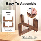 Plant Stand, Indoor/Outdoor Wood Plant Holder, Single Flower Pot Stand, Sturdy Planter Stands(Walnut, Fit 5-12 Inch Pots)