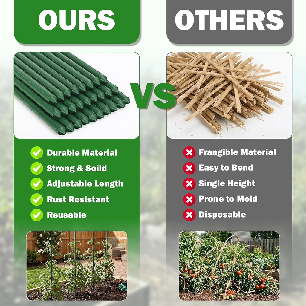 garden stakes 20 pack, 16 inch plastic coated showing dimensions