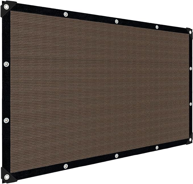Sun Shade Cloth with Grommets,90% UV Protection Shade Fabric,Pergola Shade Cover Canopy Fence Privacy Screen Balcony,Brown Sunshades for Patio Pergola Garden Backyard Outdoor,Mocha-8x12FT