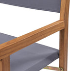 JONATHAN Y Cukor Acacia Wood Folding Director Chair Set of 2, Gray | Outdoor, Weight Capacity 260 Lbs, Teak Brown Finish, Weather-Resistant Textile, For Patio, Deck And Balcony
