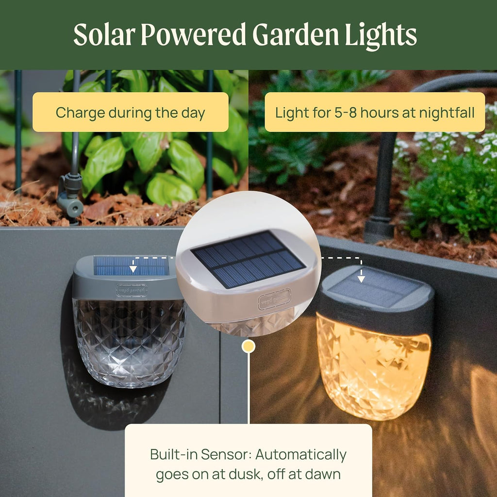 Vego garden Solar Garden Lights to Flat Beds Waterproof Earthy Brown 4 Pack | magnetic solar garden lights outdoor waterproof ambient lamp