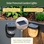 Vego garden Solar Garden Lights to Flat Beds Waterproof Earthy Brown 4 Pack | magnetic solar garden lights outdoor waterproof ambient lamp