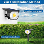 6 Pack Solar Spot Lights Outdoor, Solar Spotlights Outdoor Waterproof 2-in-1 Auto On/Off Landscape Lighting for Outside Yard Wall Garden Pathway(Warm White)