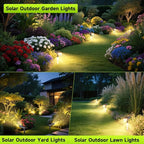 Solar Spotlights Outdoor Waterproof- 2 IN 1 Solar Spot Lights Outdoor with 2 Lighting Modes & PC Light Guide Column for Garden Yard Pathway | Warm Yellow 3000k Spotlights | IP65 Waterproof | 12 Pack
