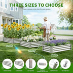 Galvanized Raised Garden Bed,Outdoor Planter Box Metal Patio Kit Planting Bed for Vegetables Flowers Herb (Galvanized, 4x2x1ft-2p)