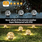 Solar Globe Lights Outdoor Waterproof-Solar Balls Garden-Cracked Glass Ball Solar Lights Outdoor-Solar Orbs Outside-Outdoor Decorations Patio & Yard Lawn Backyard Decor (GUO-XBQ-5-5-5)