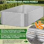 3 Pack Tall 4x2x1.5FT Raised Beds for Gardening, Corrugated Galvanized Steel Raised Garden Bed, Outdoor Metal Above Ground Garden Bed for Vegetables and Flowers