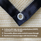 alion home hdpe 50% sun block garden netting showing dimensions